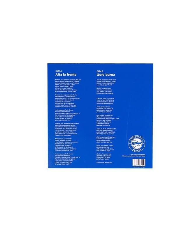 Vinilo Himno Alta La Frente Gora Burua Deportivo Alavés
