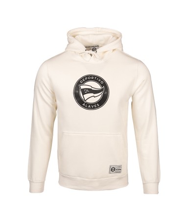 Hoodie Deportivo Alavés Blanca Con Escudo Negro 2024 JR