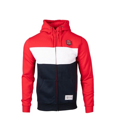 Hoodie Zip Baskonia Tricolor Red/Grey/Navy JR