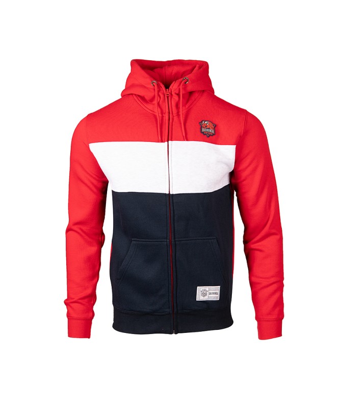 Hoodie Zip Baskonia Tricolor Red/Grey/Navy JR