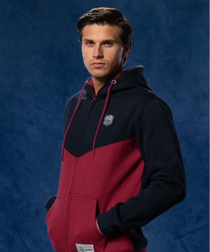 Hoodie Zip Baskonia Marino Grana 2024