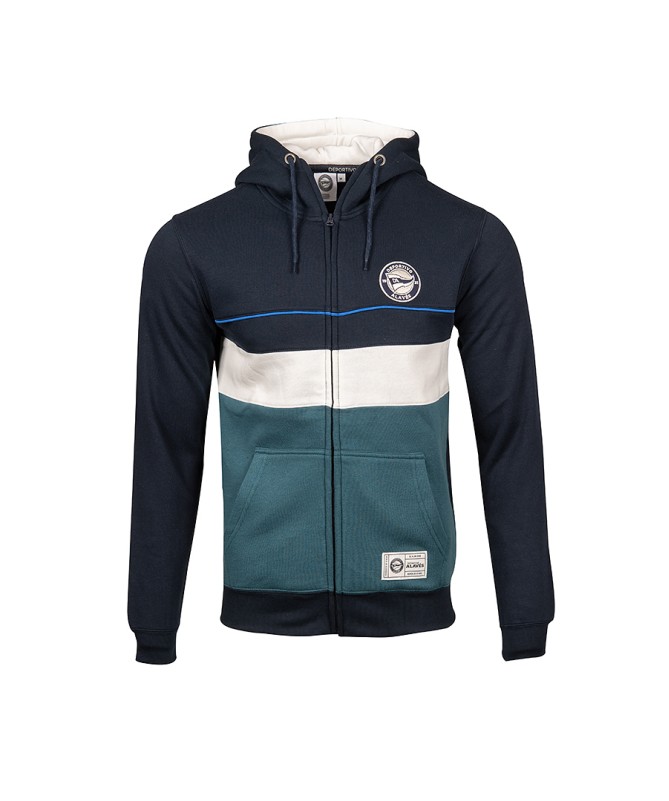Hoodie Zip Deportivo Alavés Tricolor Acquamarina