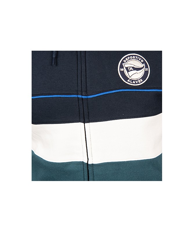 Hoodie Zip Deportivo Alavés Tricolor Acquamarina