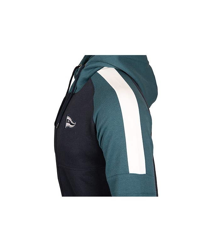 Hoodie Zip Deportivo Alavés Banderín Navy Green JR