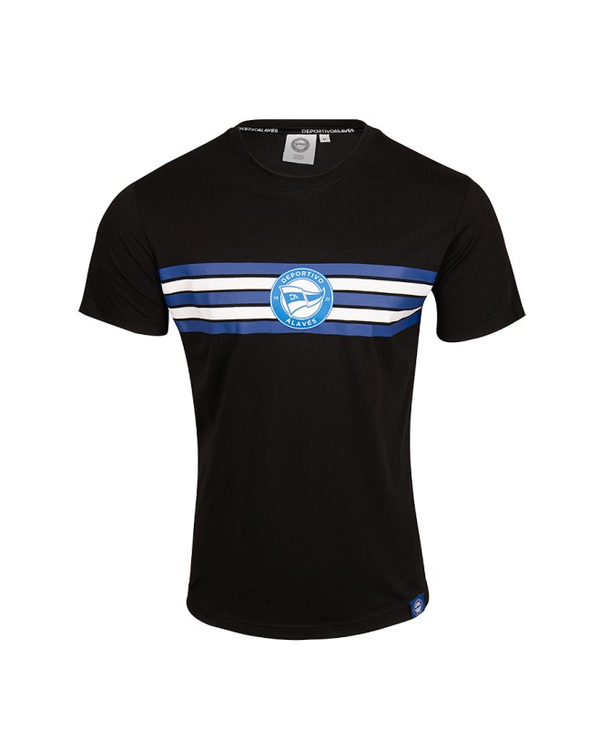 Camiseta Moda Deportivo Alavés Escudo Multirayas Negro SS24