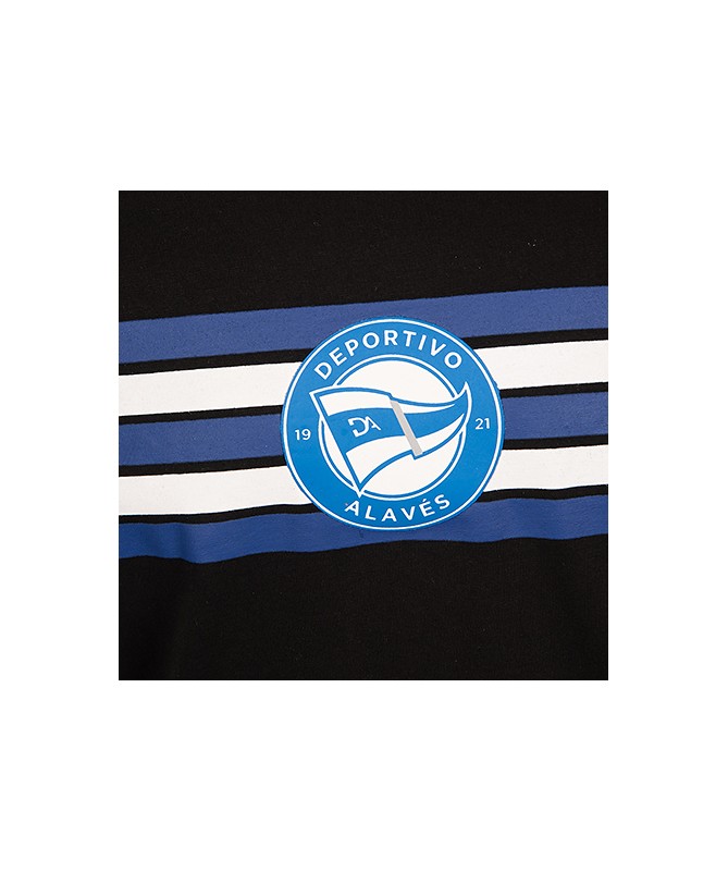 Camiseta Moda Deportivo Alavés Escudo Multirayas Negro SS24