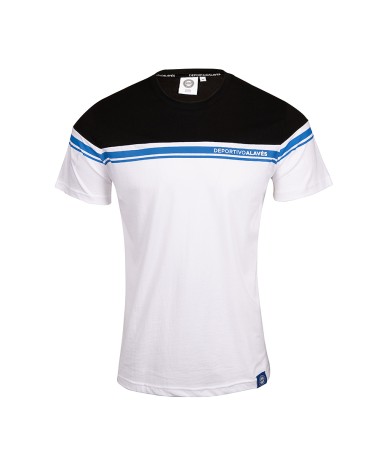 Camiseta Moda Deportivo Alavés Blanco Royal SS24 Texto Corporate