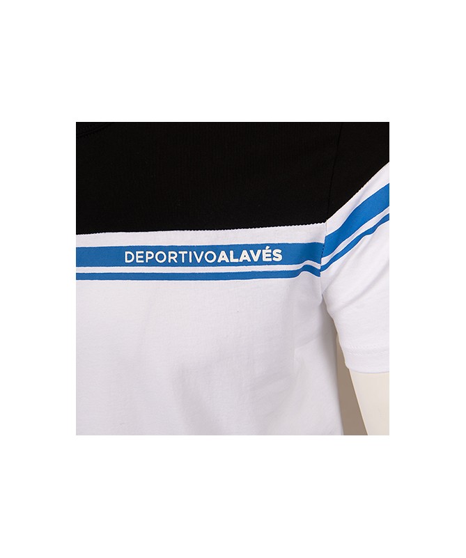 Camiseta Moda Deportivo Alavés Blanco Royal SS24 Texto Corporate
