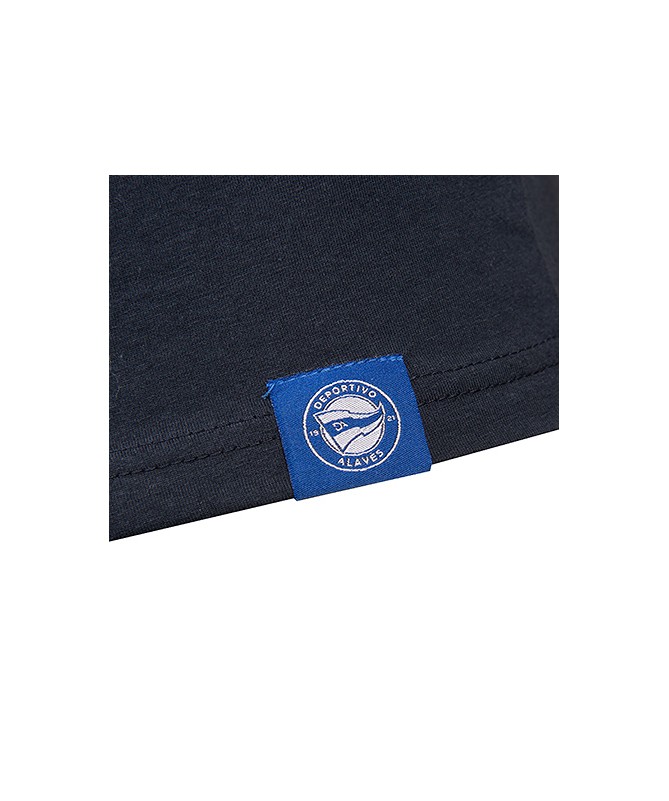 Camiseta Moda Deportivo Alavés Negro Azul SS24 Texto Corporate