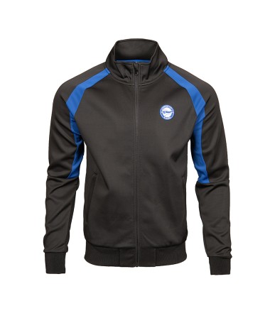 Chaqueta Negra Moda Deportivo Alavés Mangas Azules 24/25