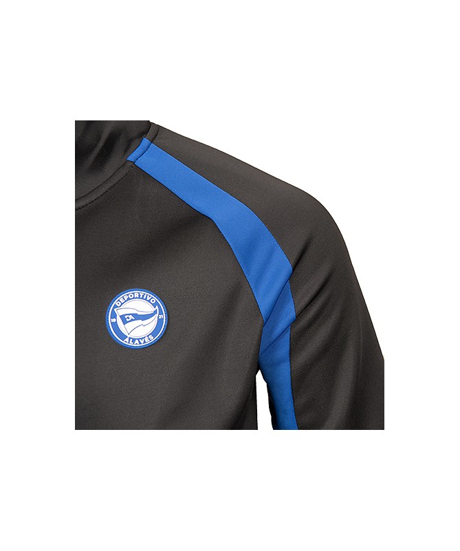 Chaqueta Negra Moda Deportivo Alavés Mangas Azules 24/25