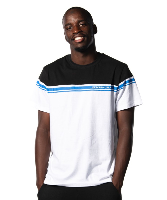 Camiseta Moda Deportivo Alavés Blanco Royal SS24 Texto Corporate