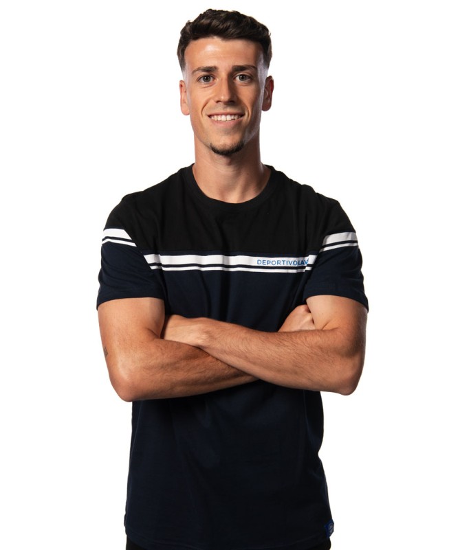 Camiseta Moda Deportivo Alavés Negro Azul SS24 Texto Corporate
