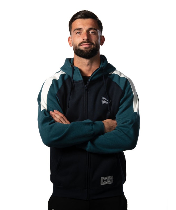 Hoodie Zip Deportivo Alavés Banderín Navy Green