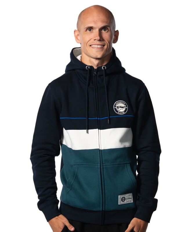 Hoodie Zip Deportivo Alavés Tricolor Acquamarina