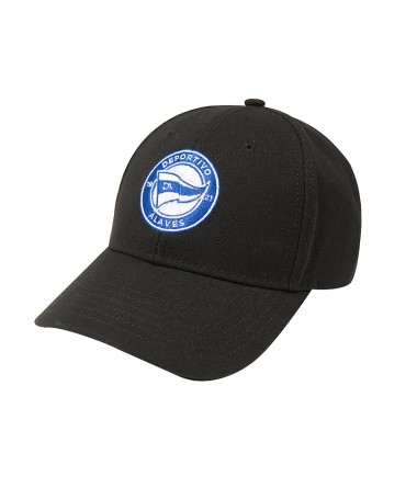 Gorra Deportivo Alavés Negra Logo Full Color 25/26